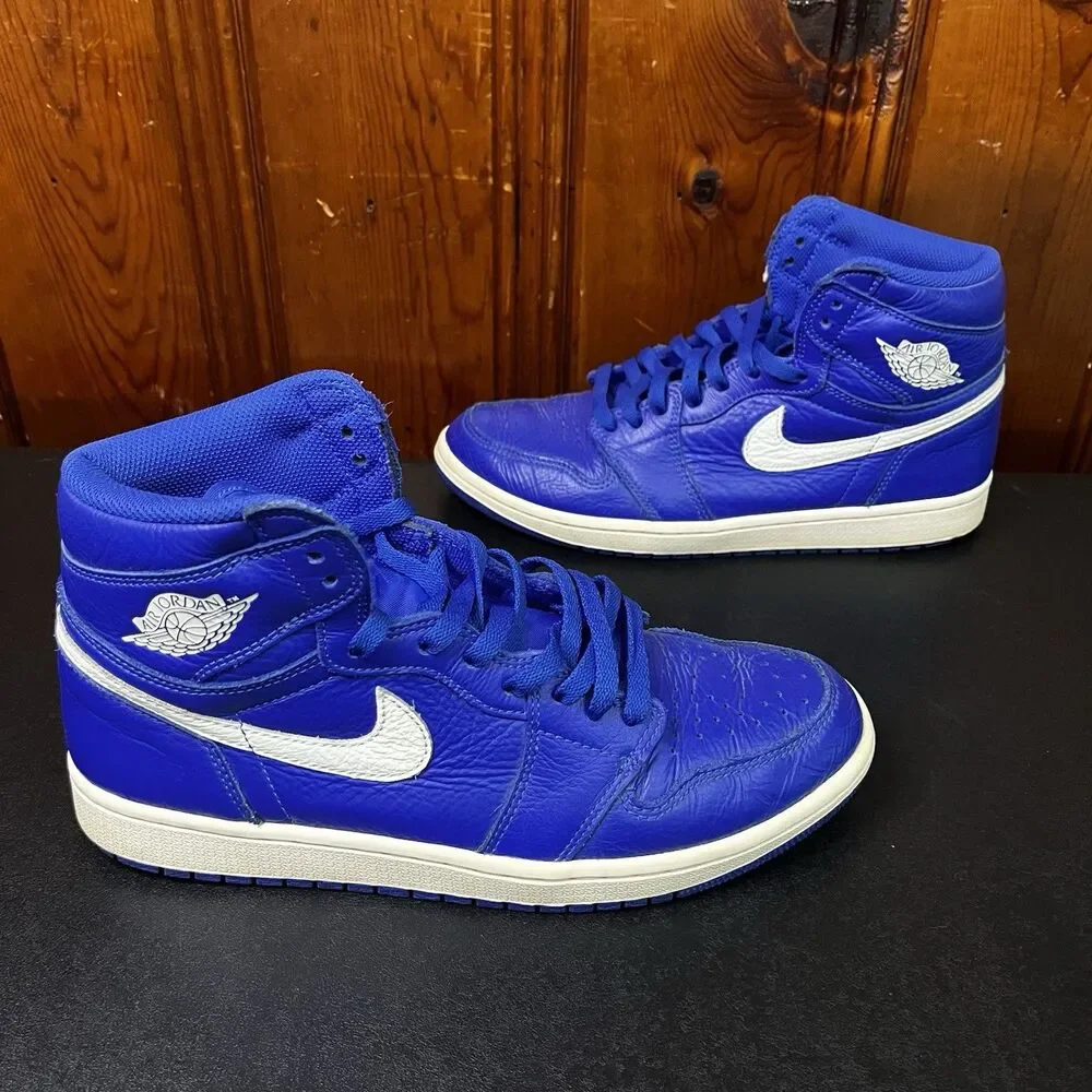 Nike Air Jordan Retro 1 High Hyper Royal Blue / White 555088-401 Size 10 Men